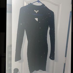 Shimmer in Black Dress